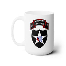 Load image into Gallery viewer, White Mug 15oz -1st Ranger Infantry Company - 2nd ID SSI X 300
