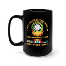 Load image into Gallery viewer, Black Mug 15oz - Army - 5th Bn, 3rd ADA - 3rd Armored Divi - Desert Storm Veteran X 300
