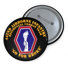 Load image into Gallery viewer, Custom Pin Buttons - 442nd Airborne Infantry Regimental Combat Team
