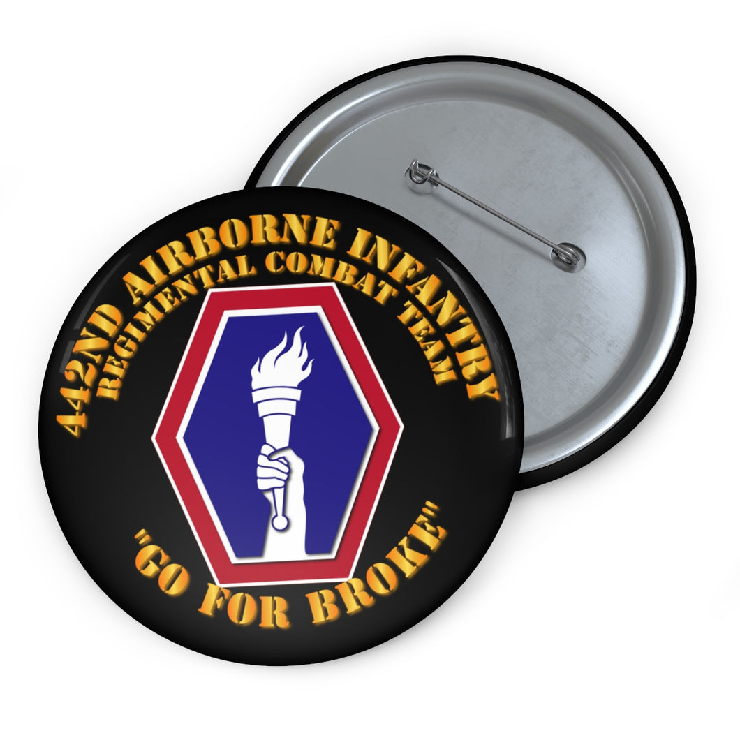 Custom Pin Buttons - 442nd Airborne Infantry Regimental Combat Team