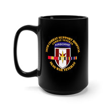 Load image into Gallery viewer, Black Mug 15oz - 28th Cbt Sup Hospital - Iraq Vet w SVC Ribbons
