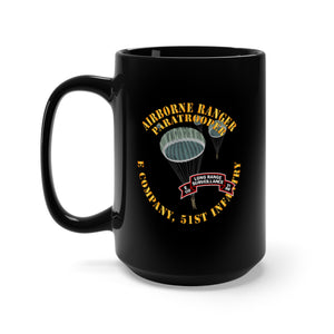 Black Mug 15oz - Airborne Ranger - E Company- 51st Infantry (Ranger)