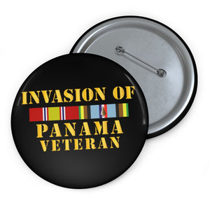 Custom Pin Buttons - Panama Invasion Veteran w EXP SVC