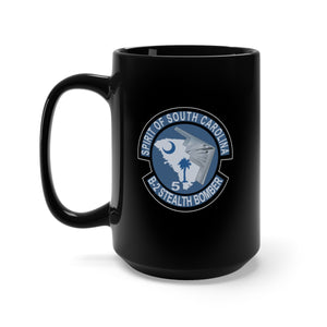 Black Mug 15oz - USAF - B2 - Spirit of South Carolina Stealth Bomber wo Txt X 300