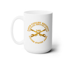 Load image into Gallery viewer, White Ceramic Mug 15oz - Army - 240th Cavalry Regiment - Kentucky Mounted Rifles - US Army X 300
