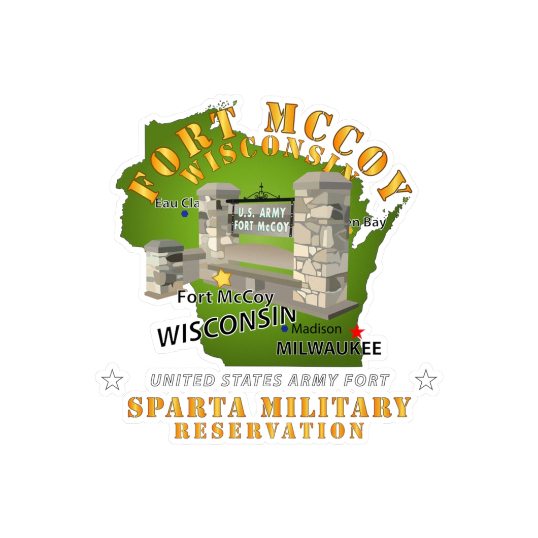 Kiss-Cut Vinyl Decals - Army - Ft McCoy WI - Sparta Military Resv