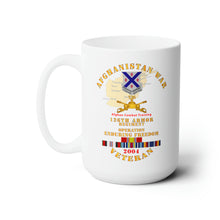 Load image into Gallery viewer, White Ceramic Mug 15oz - Army - Afghanistan War  Vet - 126th Armor Regiment w AFGHAN SVC 2004
