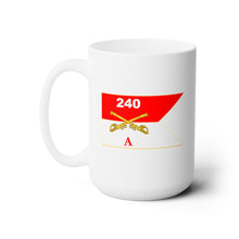 Load image into Gallery viewer, White Ceramic Mug 15oz - Army - Alpha Troop, 240th Cavalry Regiment - Guidon
