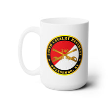 Load image into Gallery viewer, White Ceramic Mug 15oz - Army - 240th Cavalry Regiment - Branch, Owensboro, Ky - Red - White X 300
