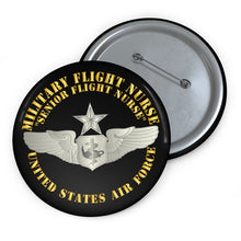 Load image into Gallery viewer, Custom Pin Buttons - USAF - Military Flight Nurse - Flight Nurse - Senior
