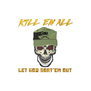 Kiss-Cut Vinyl Decals - Army - Ranger Patrol Cap - Skull - Airborne Inf Killem All - Let God Sortem Out X 300