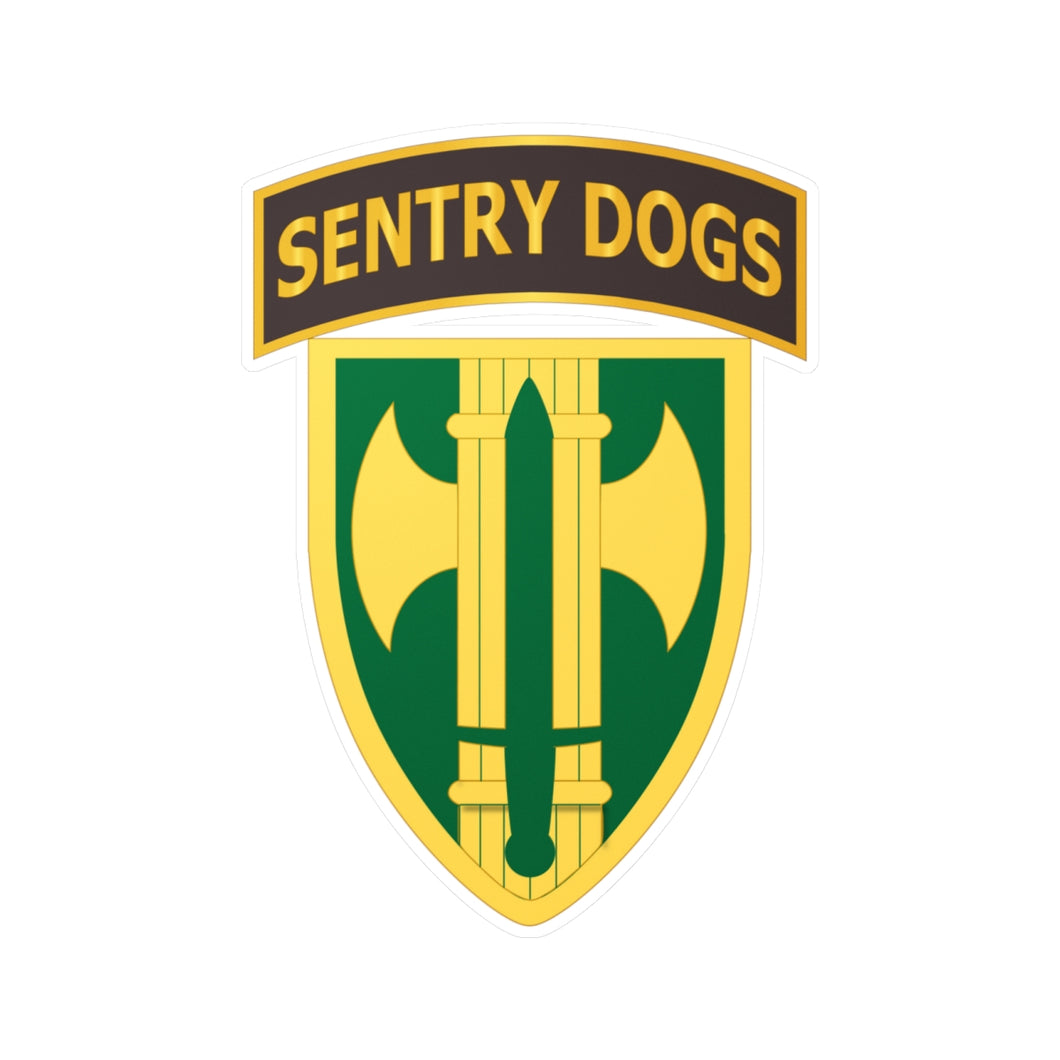 Kiss-Cut Vinyl Decals - Army - 18th MP Brigade - Sentry Dogs Tab wo Txt