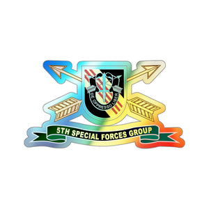 Holographic Die-cut Stickers - 5th Special Forces Group - Vietnam - Flash w Br - Ribbon X 300