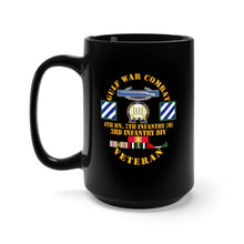 Load image into Gallery viewer, Black Mug 15oz - Gulf War Combat Infantry Vet w 4th Bn 7th Inf - 3rd ID SSI
