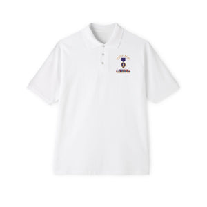 Men's Piqué Polo - Purple Heart - WIA w Afghanistan SVC w Purple Heart Ribbon