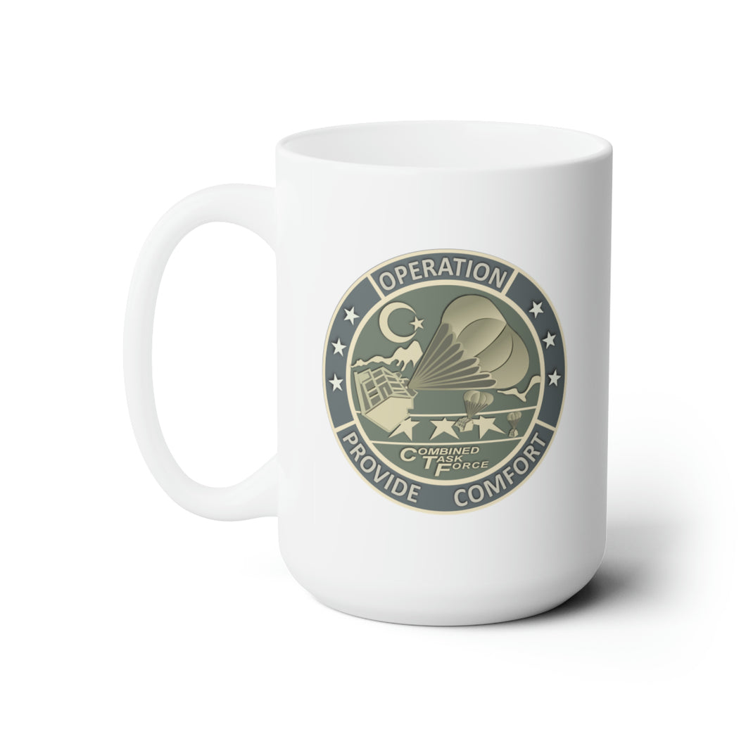 White Ceramic Mug 15oz - Army - Operation Provide Comfort