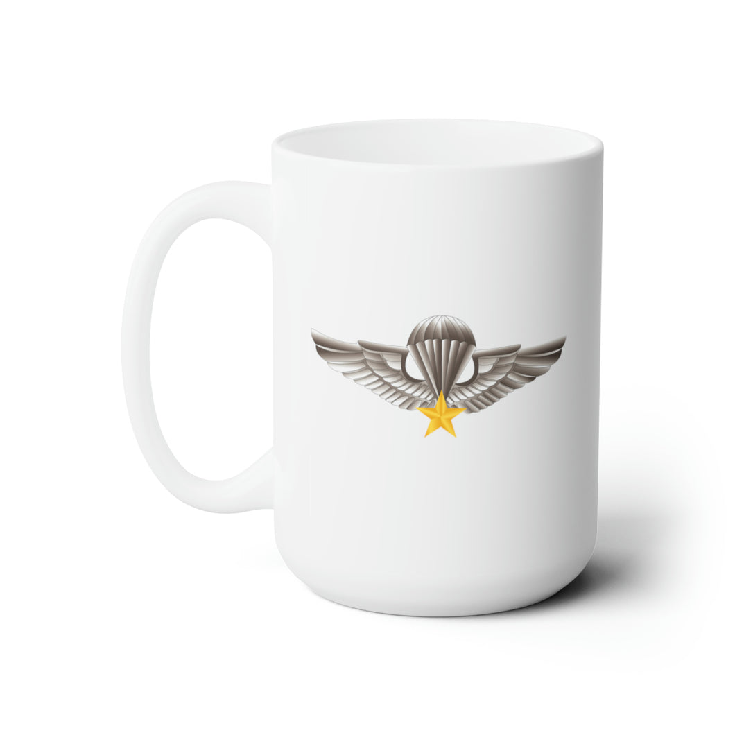 White Ceramic Mug 15oz - Vietnam - Vietnam Airborne Qualification Badge X 300