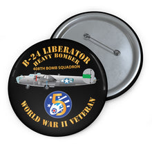 Load image into Gallery viewer, Custom Pin Buttons - AAC - 22BG - 408th BS - B-24 - 5th AF X 300
