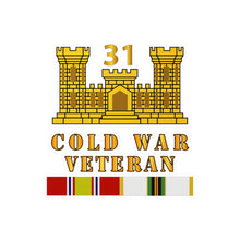 Load image into Gallery viewer, Kiss-Cut Vinyl Decals - Army - 31st Engineer Battalion - ENG Branch - Cold War Vet w COLD SVC
