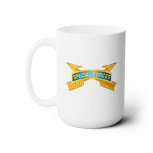 Load image into Gallery viewer, White Ceramic Mug 15oz - Army - Special Forces Tab w SF Branch wo Txt
