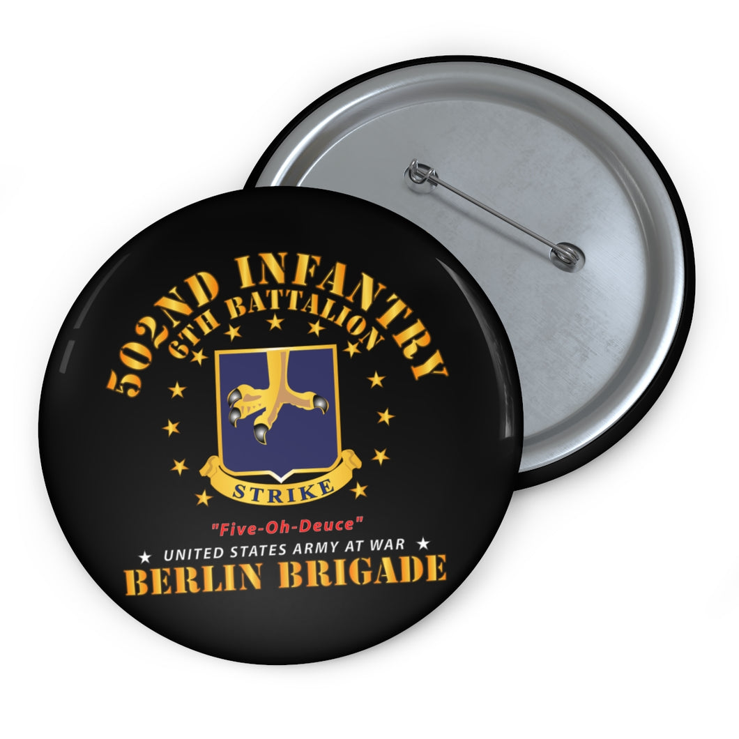 Custom Pin Buttons - 6th Battalion 502nd Infantry - Berlin Brigade X 300