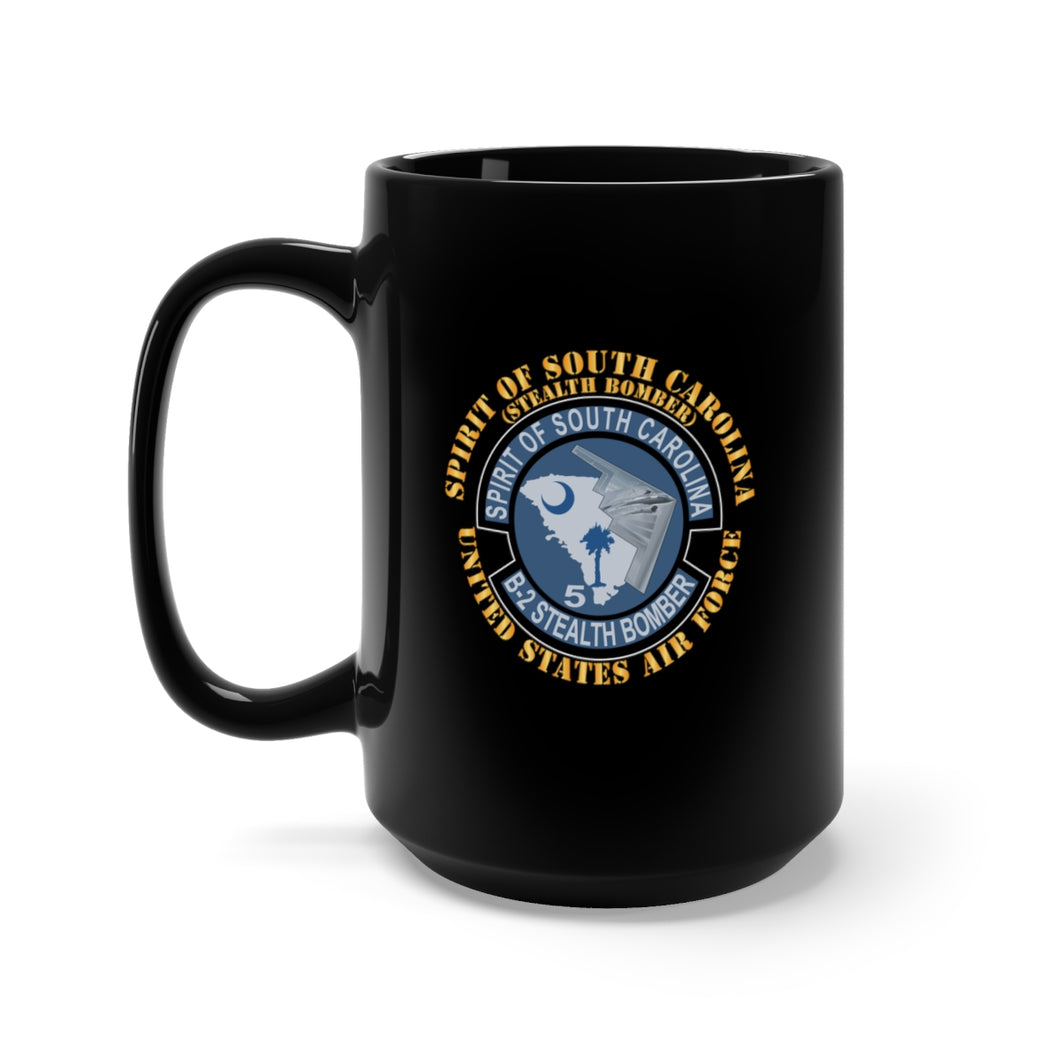 Black Mug 15oz - USAF - B2 - Spirit of South Carolina Stealth Bomber X 300