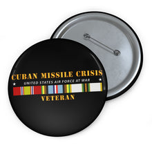 Load image into Gallery viewer, Custom Pin Buttons - USAF - Cuban Missile Crisis w AFEM COLD SVC
