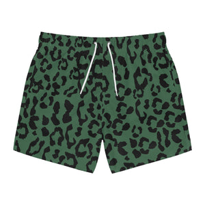 Swim Trunks - Leopard Camouflage - Green-Black