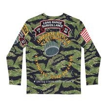 Load image into Gallery viewer, Men&#39;s Long Sleeve Shirt (AOP) - F Company, 425th Long Range Surveillance (RANGER) - Military Tiger Stripe Jungle Camouflage Shirt
