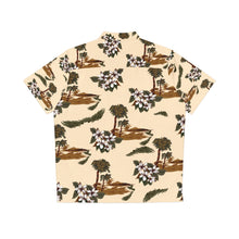 Load image into Gallery viewer, Men&#39;s Hawaiian Shirt (AOP) - Tan - Flowers and Palms
