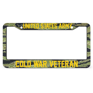 COLD WAR VETERAN - All Over Print License Plate Frame License Plate Frame Black