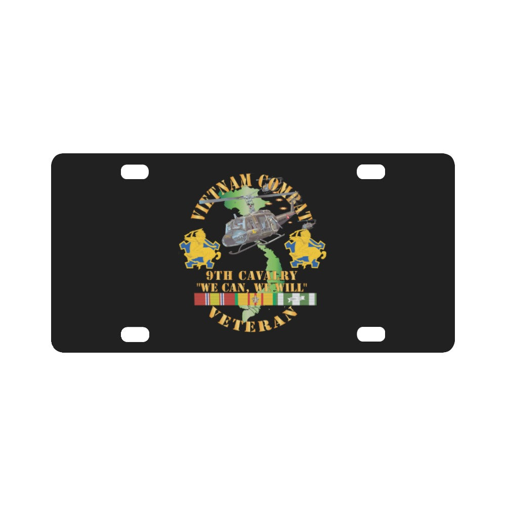 Vietnam Combat Cavalry Veteran w 9th Cav Helicopter X 300 Classic License Plate