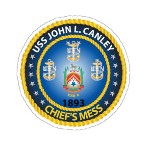 Kiss-Cut Stickers - Navy - USS John L. Canley ESB 6 - Navy Chiefs Mess