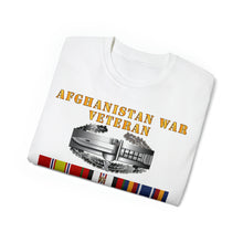 Load image into Gallery viewer, Unisex Ultra Cotton Tee - Army - Afghanistan War Veteran - Combat Action Badge w CAB AFGHAN SVC
