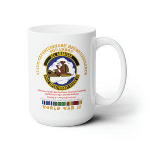 White Ceramic Mug 15oz - Army - 414th Expeditionary Reconnaissance Squadron - AAC w  WWII  EU SVC