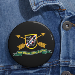 Custom Pin Buttons - 46th Special Forces Company - Flash w Br - Ribbon X 300