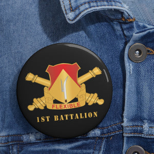 Custom Pin Buttons - 94th Field Artillery Regiment - DUI w Br - 1st Battalion - Gold X 300