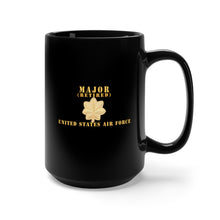 Load image into Gallery viewer, Black Mug 15oz - USAF - Major - MAJ - Retired X 300 - Hat X 300
