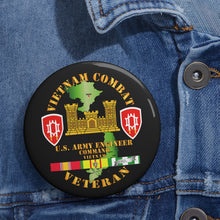 Load image into Gallery viewer, Custom Pin Buttons - Vietnam Combat Engineer - Engineer Command Vietnam w SVC
