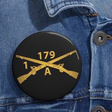 Load image into Gallery viewer, Custom Pin Buttons - Alpha Company, 1st Battalion, 179th Infantry Regiment - Inf Branch wo Txt X 300
