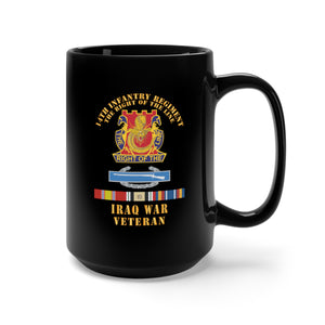 Black Mug 15oz - Army - DUI - 14th Infantry Regiment The right of the line w CIB -  IRAQ SVC X 300