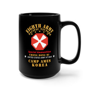 Black Mug 15oz - Army - Eighth Army - Camp Ames - Special Ammunition - Korea - Chong Dong Ri X 300