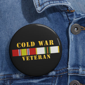 Custom Pin Buttons - Cold War Veteran w COLD SVC