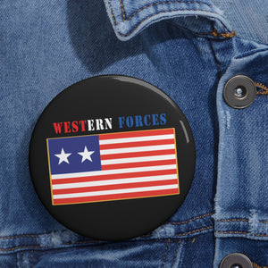 Custom Pin Buttons - Flag - Western Forces - 2 Star