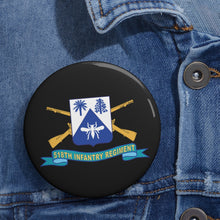 Load image into Gallery viewer, Custom Pin Buttons - 518th Infantry Regiment - DUI w Br - Ribbon X 300
