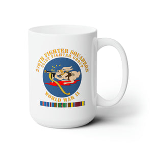 White Ceramic Mug 15oz - AAC - 376th Fighter Squadron - WWII w EUR SVC