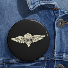 Load image into Gallery viewer, Custom Pin Buttons - Parachute Rigger Metal V1
