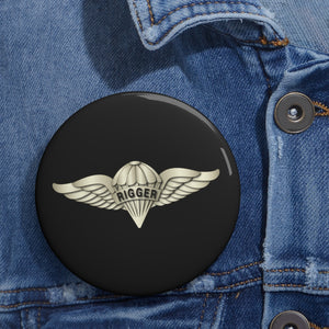 Custom Pin Buttons - Parachute Rigger Metal V1