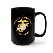 Load image into Gallery viewer, Black Mug 15oz - USMC - Combat Veteran X 300
