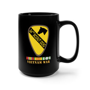 Black Mug 15oz - 34th Scout Dog Platoon w VN SVC wo Txt X 300